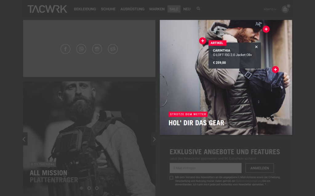 Shop the Look tacwrk-de.com Onlineshop