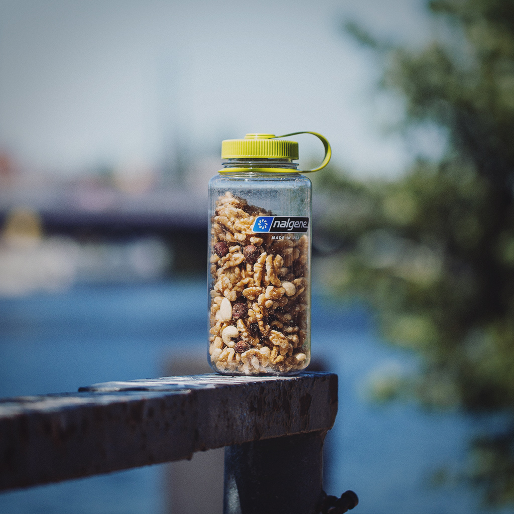 Nalgene Trinkflasche als Snack-Behälter 