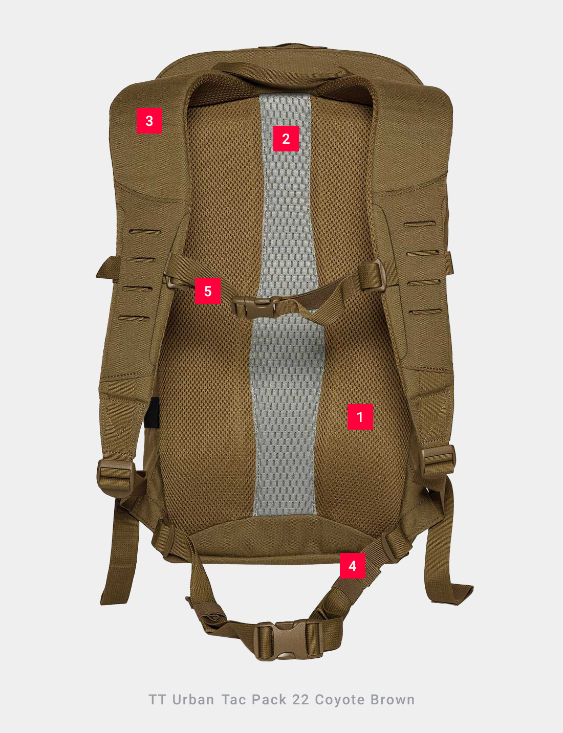 TT Urban Tac Pack 22 Coyote Brown - Padded Back Rückensystem
